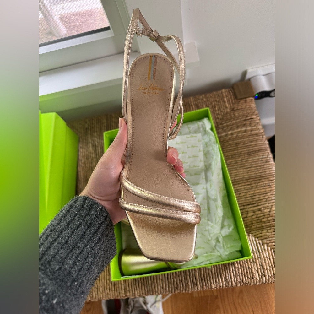 Sam Edelman Kia Block Heel Size 7 in Gold